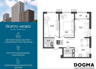 Продается двухкомнатная квартира, 67.3 м2, Новороссийск