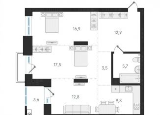 3-комнатная квартира на продажу, 79.1 м2, Новосибирск, метро Заельцовская