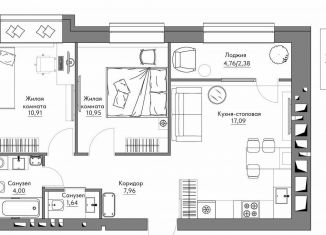 Продам 2-комнатную квартиру, 57.3 м2, Калуга, Октябрьский округ