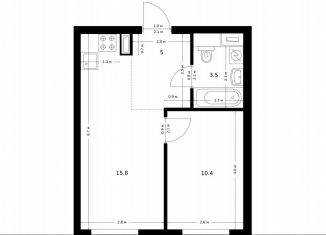 Продам 1-ком. квартиру, 34.7 м2, Москва, жилой комплекс Полар, 1.5, район Северное Медведково