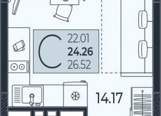 Квартира на продажу студия, 24.3 м2, Краснодар, Адмиралтейский бульвар, 1