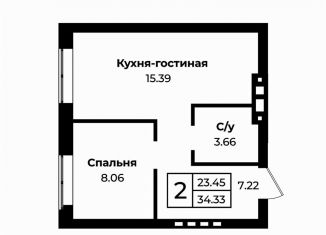 Продам 2-комнатную квартиру, 34.3 м2, Оренбург, Селивановский переулок, 24/46, Промышленный район