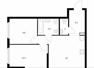 Продается 2-комнатная квартира, 52.1 м2, Москва, ЗАО, жилой комплекс Барклая 6, к7