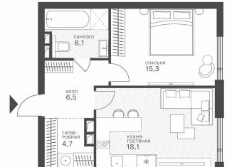 Продам 1-комнатную квартиру, 50.7 м2, Москва, район Крылатское