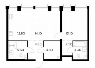 1-комнатная квартира на продажу, 62 м2, Москва