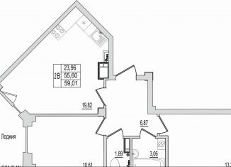 Продам двухкомнатную квартиру, 59 м2, Псковская область, Линейная улица, 87