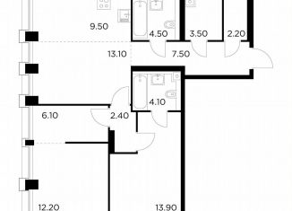 Продажа 2-комнатной квартиры, 79 м2, Москва, метро Водный стадион