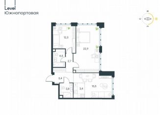 Продажа трехкомнатной квартиры, 70.5 м2, Москва, ЮВАО, Южнопортовая улица, 3с2