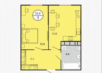 Продается 1-комнатная квартира, 34 м2, Михайловск, переулок Ландышей, 4