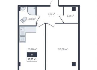 Продам 1-комнатную квартиру, 47.5 м2, Мурино, улица Шоссе в Лаврики, 93