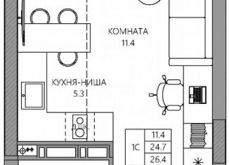 Продам квартиру студию, 26.4 м2, Пермский край, улица Капитана Гастелло, 15