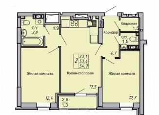 2-комнатная квартира на продажу, 54.7 м2, Волгоградская область