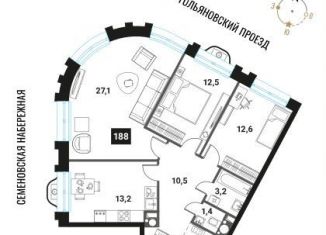 Продается трехкомнатная квартира, 83.7 м2, Москва, метро Электрозаводская