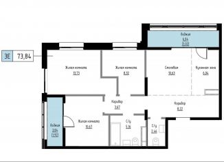 Продажа 3-ком. квартиры, 73.8 м2, Хабаровский край, Азовский переулок, 5