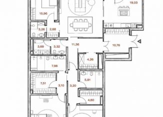 Продается 4-комнатная квартира, 194 м2, Москва, Крестовоздвиженский переулок, 4, ЦАО