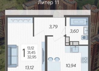 1-ком. квартира на продажу, 33 м2, Краснодар, Карасунский округ