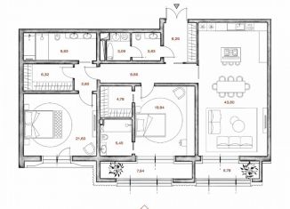 Продаю трехкомнатную квартиру, 147.9 м2, Москва, Крестовоздвиженский переулок, 4, район Арбат