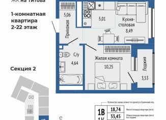 Продаю двухкомнатную квартиру, 35.2 м2, Свердловская область