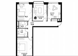 Продается трехкомнатная квартира, 94.6 м2, Москва, район Раменки