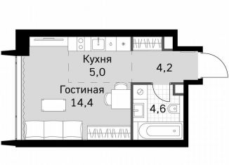 Квартира на продажу студия, 28.2 м2, Москва, метро Беговая