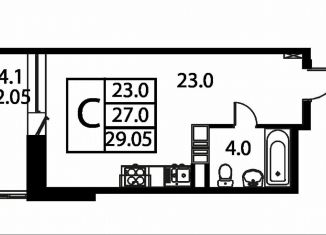 Продаю квартиру студию, 29.1 м2, Домодедово
