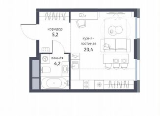 Продается квартира студия, 29.8 м2, Москва, район Метрогородок