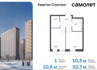 Продажа 1-комнатной квартиры, 32.7 м2, Красногорск, жилой комплекс Квартал Строгино, к2