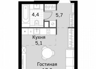 Продаю квартиру студию, 32.8 м2, Москва, метро Беговая