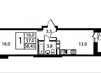 Продаю однокомнатную квартиру, 38.5 м2, Домодедово