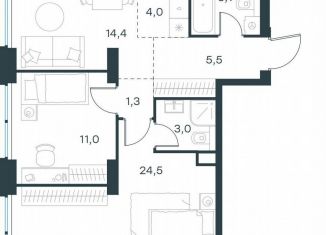 Продается 3-ком. квартира, 67.6 м2, Москва, жилой комплекс Левел Звенигородская, к2, район Хорошёво-Мнёвники