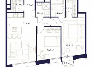 Продажа двухкомнатной квартиры, 73.8 м2, Москва, ЖК Союз, к3, район Ростокино