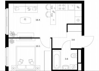 Продам 1-ком. квартиру, 33.7 м2, Москва, Бульвар Рокоссовского