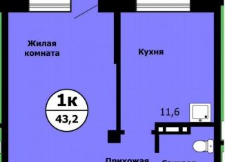 Продаю однокомнатную квартиру, 43.2 м2, Кунгур, улица Лесников, 2