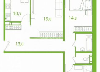 Продажа 3-комнатной квартиры, 84.2 м2, Томск, улица Пришвина, 52