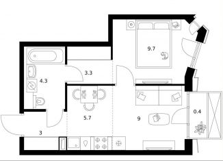 Продажа однокомнатной квартиры, 35.4 м2, Москва, станция Локомотив