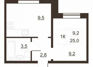 1-комнатная квартира на продажу, 25.7 м2, Волхов, Волховский проспект, 53