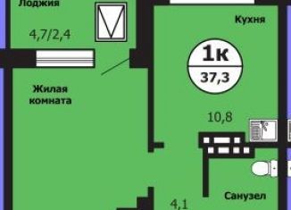 1-ком. квартира на продажу, 37.3 м2, Красноярск, улица Лесников, 51Б