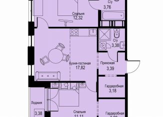 Продается трехкомнатная квартира, 60.6 м2, Самара, Октябрьский район, Солнечная улица, 2