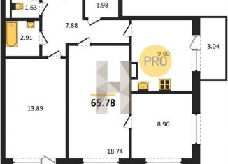 Продам 3-комнатную квартиру, 65.8 м2, Воронеж, Острогожская улица, 156/2, Советский район