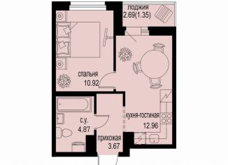 Продается однокомнатная квартира, 33.8 м2, Мурино