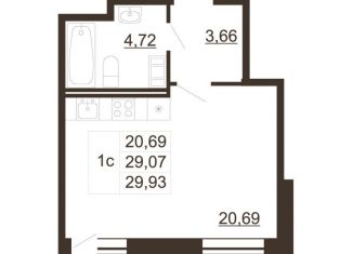 Продаю квартиру студию, 29.9 м2, Гатчина, улица Хохлова, 16