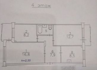 Продажа трехкомнатной квартиры, 57.4 м2, Красноярск, улица Юшкова, 38А