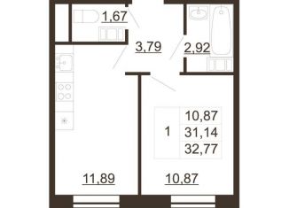 Продается 1-комнатная квартира, 32.8 м2, Гатчина, улица Хохлова, 16