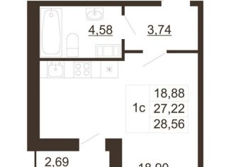 Продаю квартиру студию, 28.6 м2, Гатчина, улица Хохлова, 16