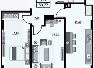 Продаю 2-ком. квартиру, 59 м2, Ростов-на-Дону, ЖК Город у Реки, улица 23-я Линия, 54с6