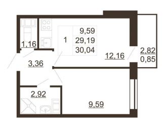 1-ком. квартира на продажу, 30 м2, Гатчина, улица Хохлова, 16