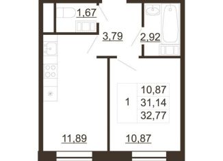 Продается однокомнатная квартира, 32.8 м2, Гатчина, улица Хохлова, 16