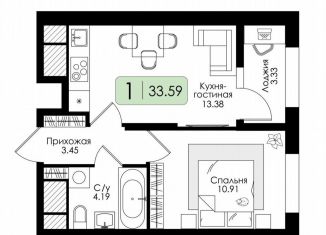 Продаю 1-ком. квартиру, 33.6 м2, Тула, Пролетарский территориальный округ