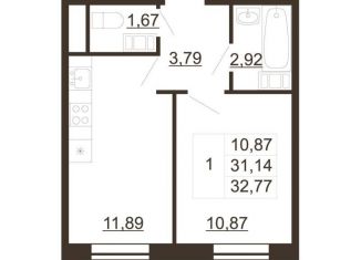 Продается однокомнатная квартира, 32.8 м2, Гатчина, улица Хохлова, 16