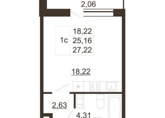 Продажа квартиры студии, 27.2 м2, Гатчина, улица Хохлова, 16